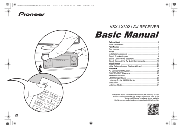 Pioneer VSX-LX302 AV Receiver Owner's Manual | Manualzz