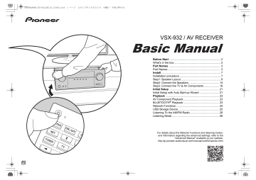 Pioneer VSX-932 AV Receiver Owner's Manual | Manualzz