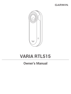 Garmin Varia RTL515 - Operating instructions, Owner's manual, Product