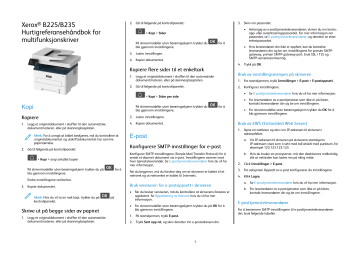 Xerox B225 Multifunction Printer Brugervejledning | Manualzz