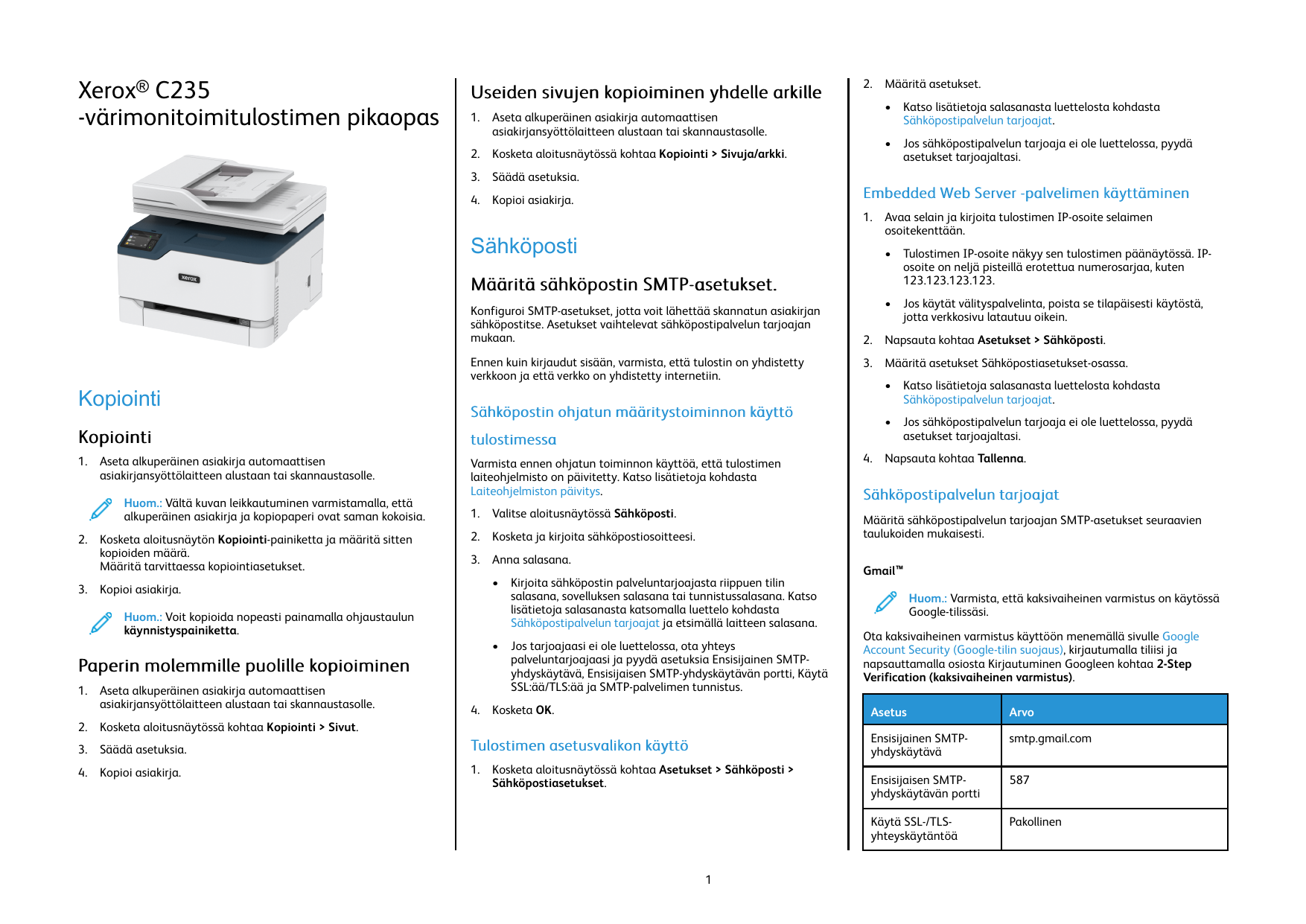 Xerox C235 Color Multifunction Printer Kasutusjuhend | Manualzz