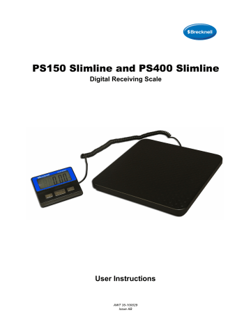Brecknell PS150 Slimline Electronic Bench Scales User Manual | Manualzz