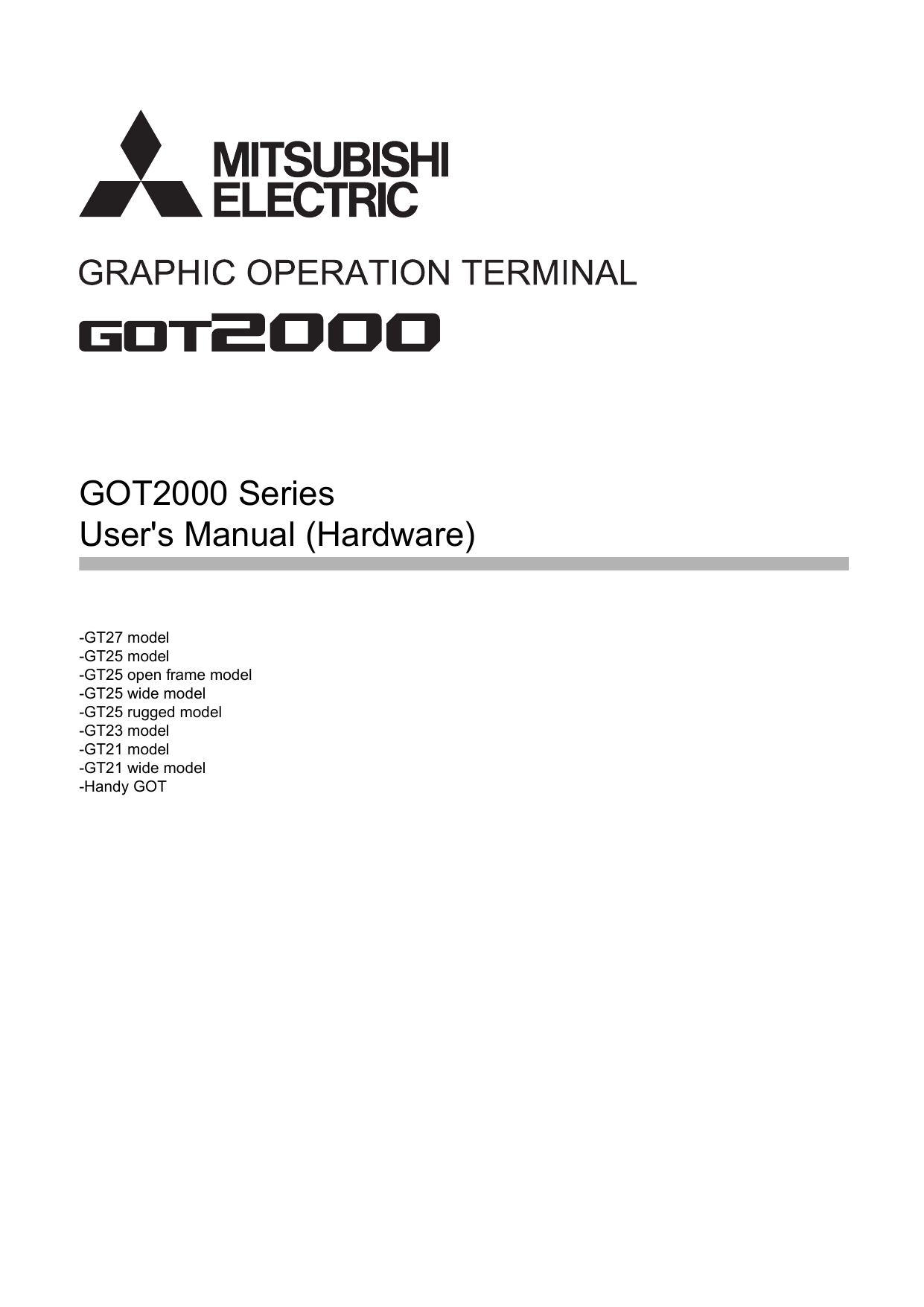 Mitsubishi Electric GOT2000 Series User Manual | Manualzz