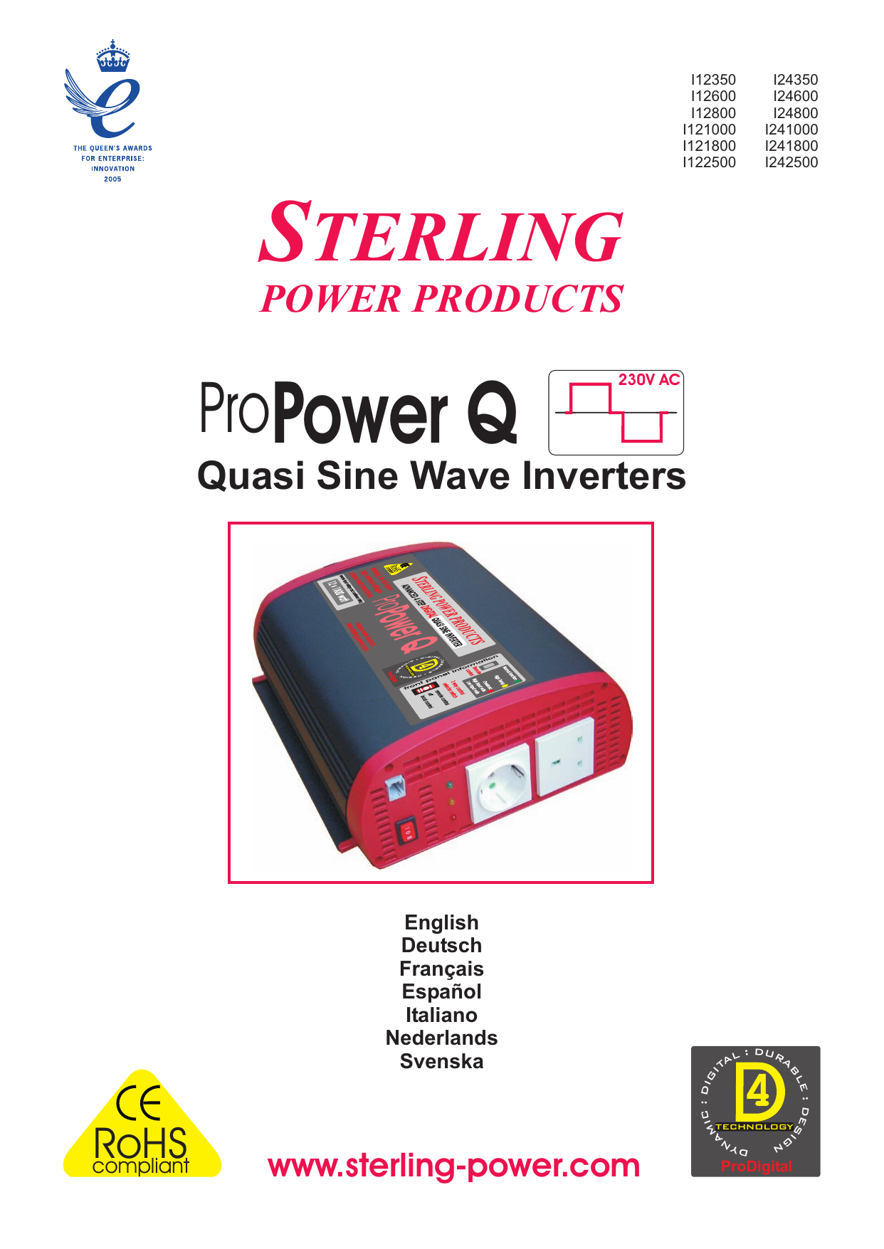 Sterling Power - Inverter Pro Power 24V 5000W con interruttore