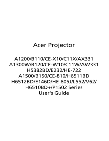 Acer H5382BD Projector User Manual | Manualzz