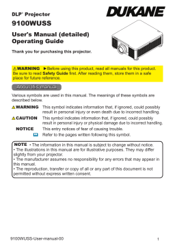 Dukane ImagePro 9100WUSS Projector User's Manual
