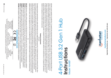 Manhattan 164887 4-Port USB 3.2 Gen 1 Hub Quick Instruction Guide | Manualzz