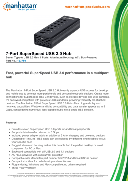 Manhattan 163750 7-Port SuperSpeed USB 3.0 Hub Datasheet