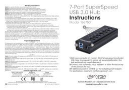 Manhattan 163750 7-Port SuperSpeed USB 3.0 Hub Quick Instruction Guide