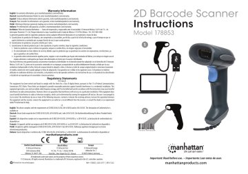 Manhattan 178853 2D Barcode Scanner Quick Instruction Guide | Manualzz