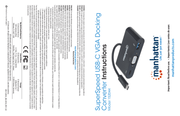 Manhattan 152044 SuperSpeed USB-C VGA Docking Converter Quick Instruction Guide | Manualzz