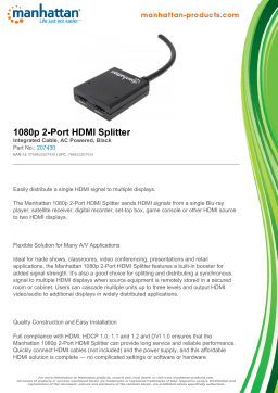 Manhattan 207430 1080p 2-Port HDMI Splitter Datasheet
