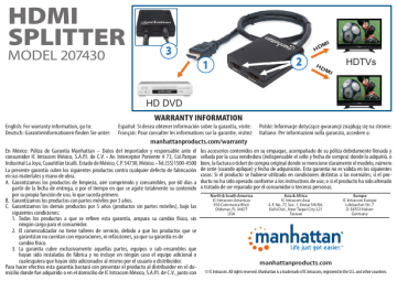 Manhattan 207430 1080p 2-Port HDMI Splitter Instructions | Manualzz