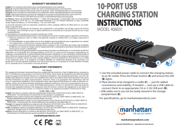 Manhattan 406031 10-Port USB Charging Station Instructions | Manualzz
