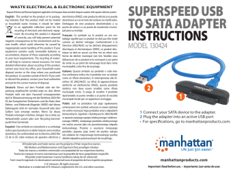 Manhattan 130424 SuperSpeed USB 3.0 to SATA Adapter Instructions | Manualzz