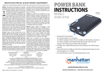 Manhattan 411097 Power Bank 6K Instructions | Manualzz
