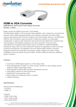 Manhattan 151443 HDMI to VGA Converter Datasheet