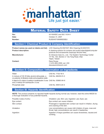 Manhattan 421027 LCD Cleaning Kit