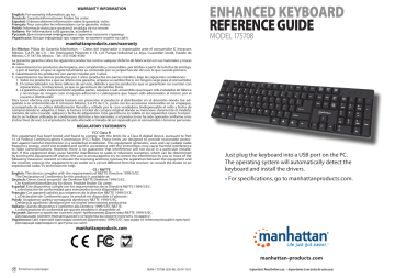 Manhattan 175708 Enhanced Keyboard Reference Guide | Manualzz