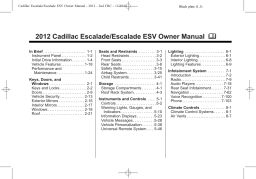 Cadillac ESCALADE 2012 - Owner's Manual, Manual