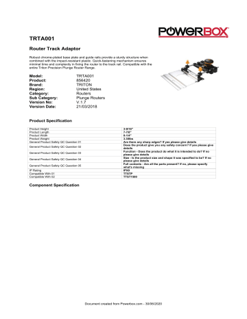 Triton Router Track Adapter TRTA001 (275634