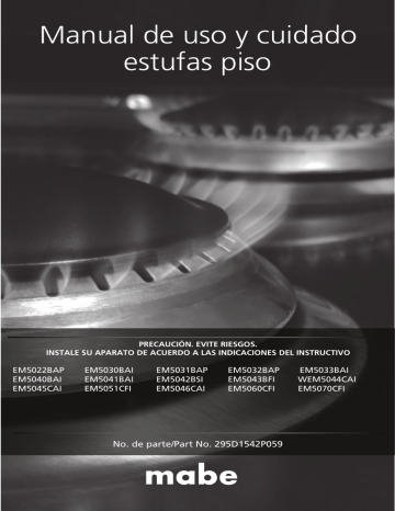 mabe EM5043BFIS0 Estufa de Piso 50 cm El manual del propietario | Manualzz