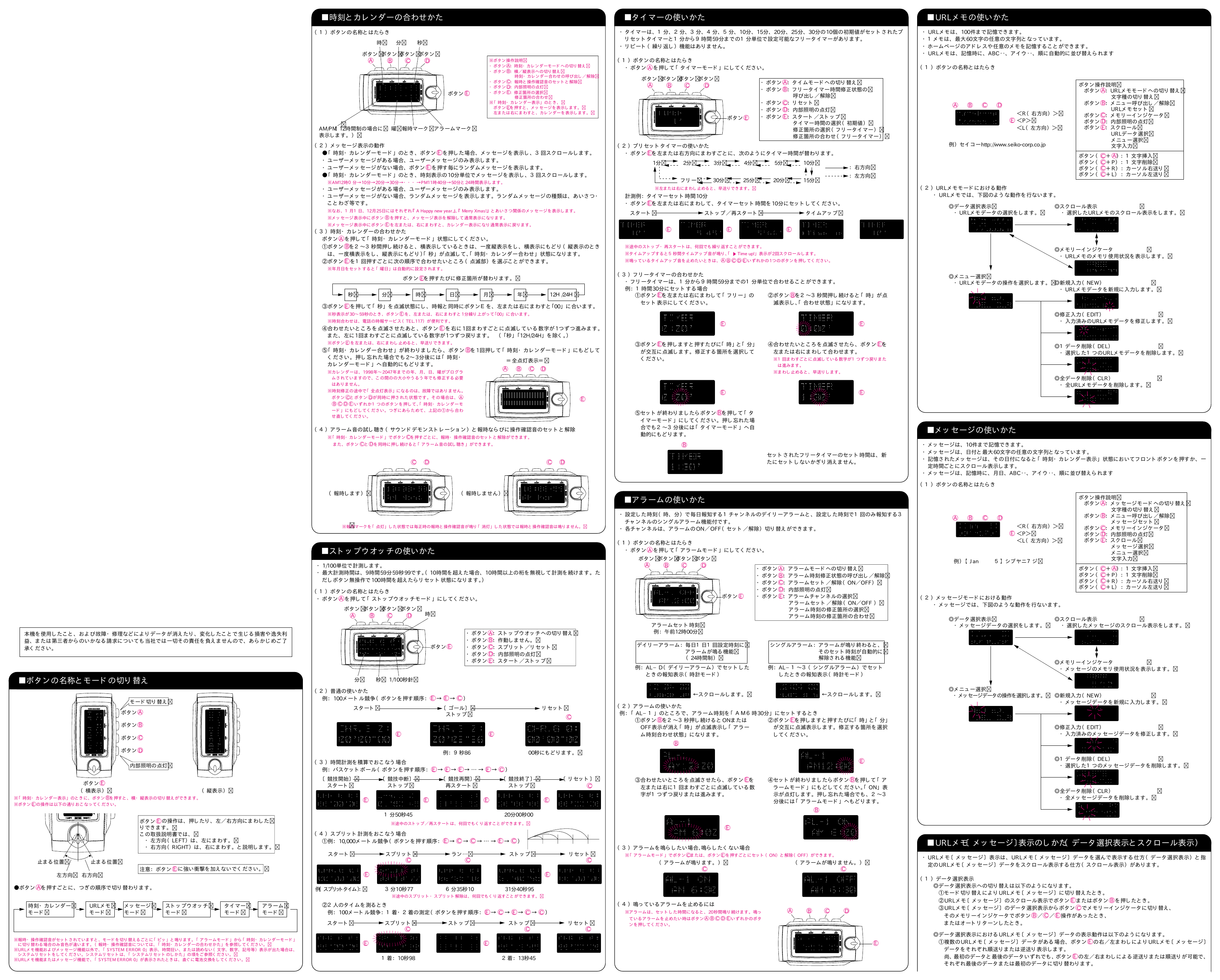 Seiko W440 取扱説明書 Manualzz