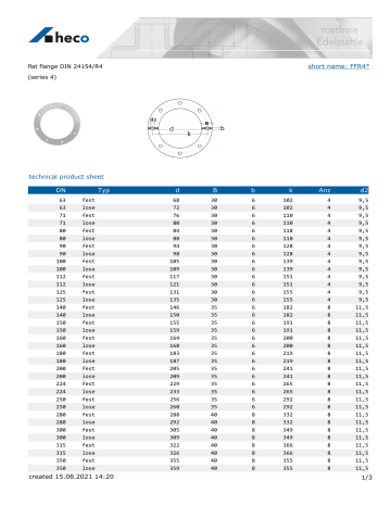 Heco FFR4FFR4 flat flange DIN 24154/R4 Specification | Manualzz