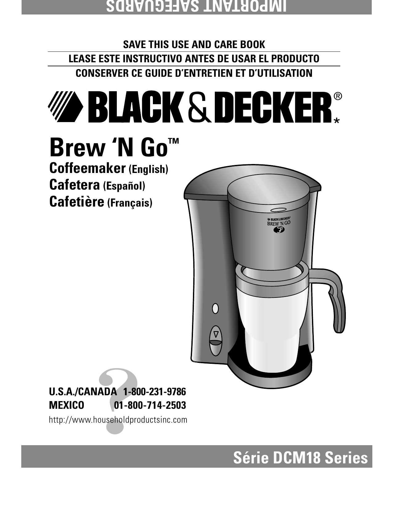 Black & Decker Personal Brew n' Go Coffeemaker DCM16