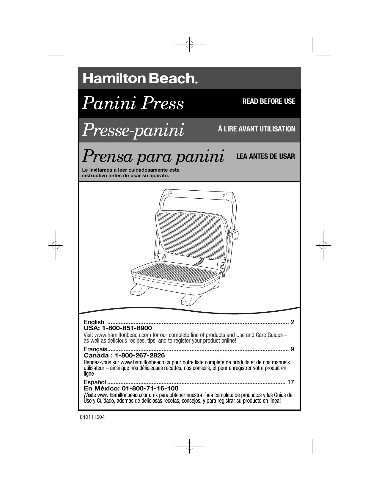 Hamilton Beach 25452-MX User Manual | Manualzz