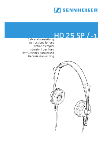 Sennheiser HD 25 SP Instructions For Use Manual | Manualzz