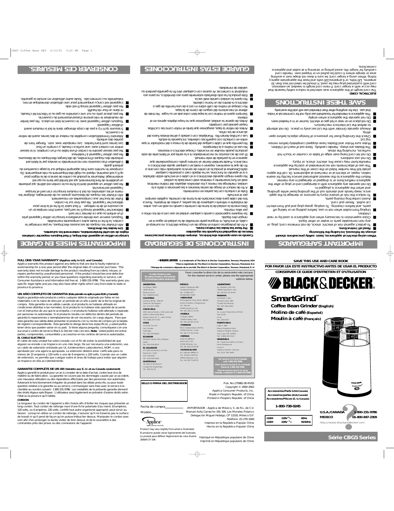 User manual Black & Decker CBM310BD (English - 28 pages)