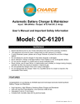 OzCharge OC-61201 Users Manual And Important Safety Information