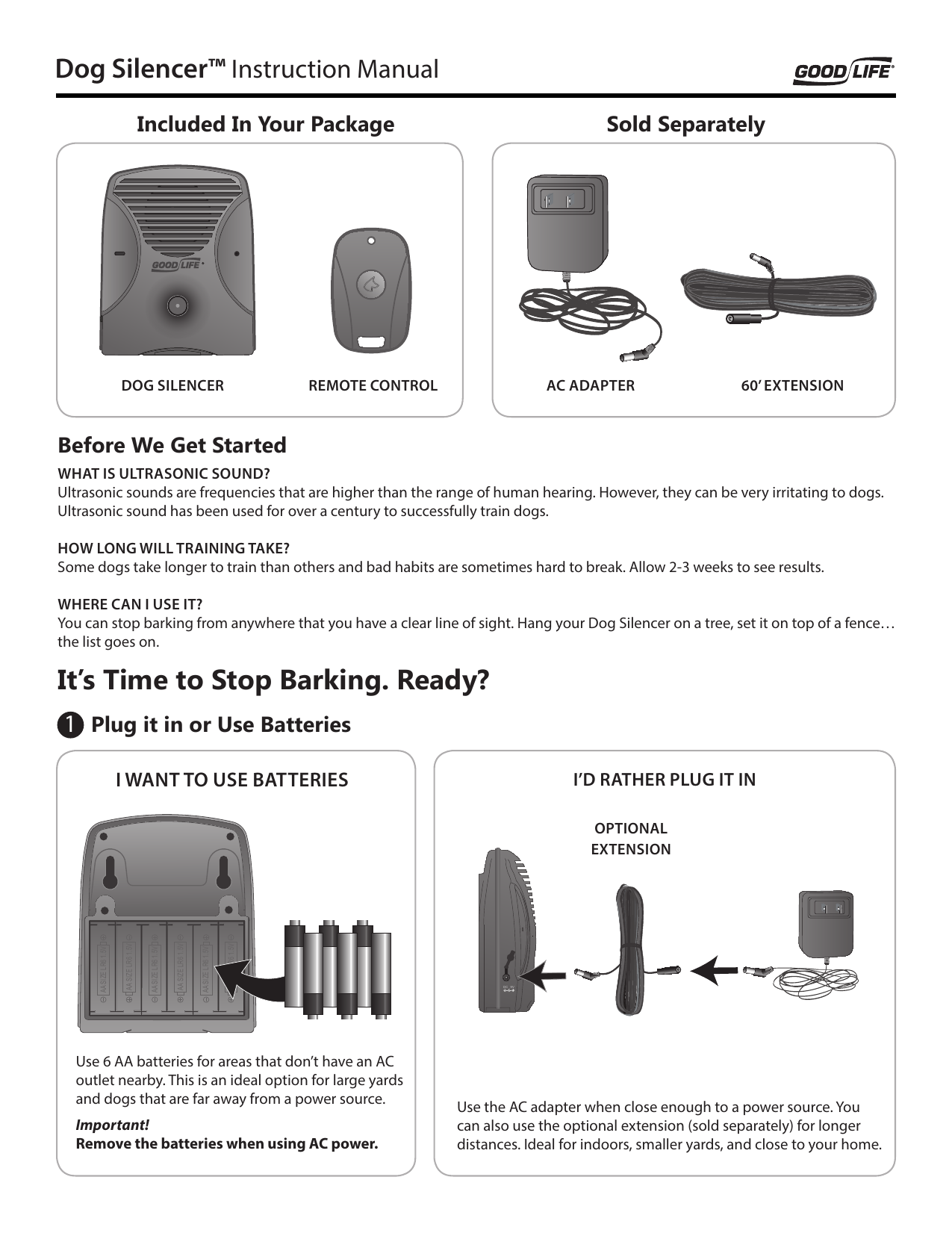 Good life dog silencer ultrasonic bark control hotsell 300ft range