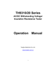 Tonghui Electronic TH9310 Series, TH9320 Series Operation Manual