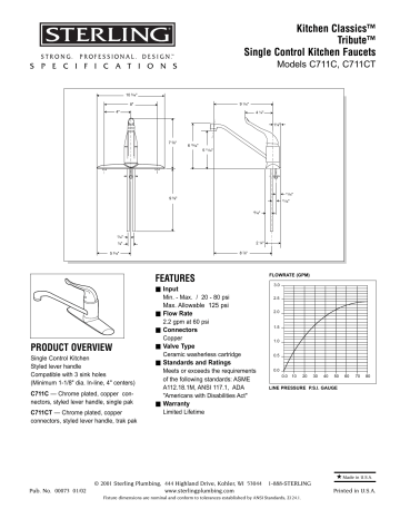 Sterling Plumbing C711C Specification Sheet | Manualzz