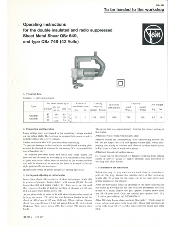 Fein QSz 649 Operating Instructions | Manualzz