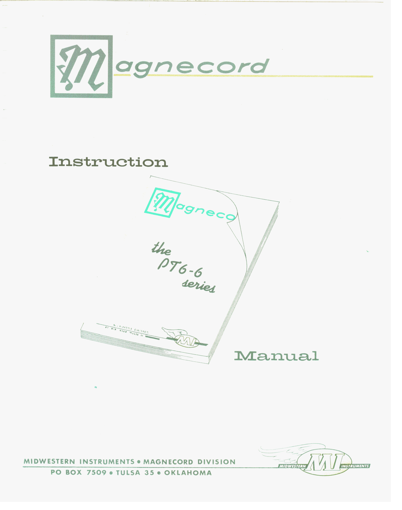 MAGNECORD 100-B,-T,-W,101,102 TAPE RECORDER PHOTOFACT 