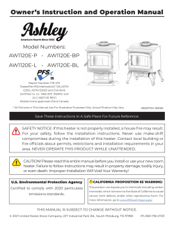 Ashley Hearth Products AW1120E-P - Owner's manual, User manual |  manualzz.com