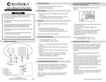 Barska AX13500 Safe Owner Manual | Manualzz