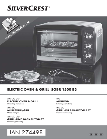 SilverCrest SGBR 1500 B3 Electric Oven Grill Operating Instructions 