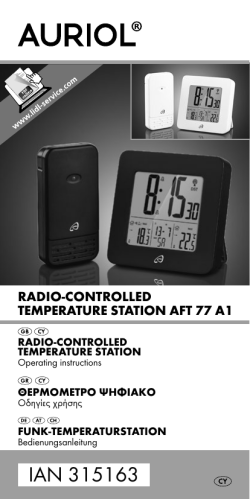 AURIOL®  Funk-Temperaturstation LCD AFT 77 A1 Temperaturstation Außen Innen Neu