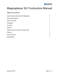 Magnepan MG 30.7 Product Manual