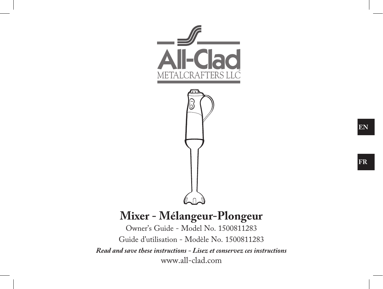 ALL-CLAD METALCRAFTERS IMMERSION BLENDER MODEL KZ750D42