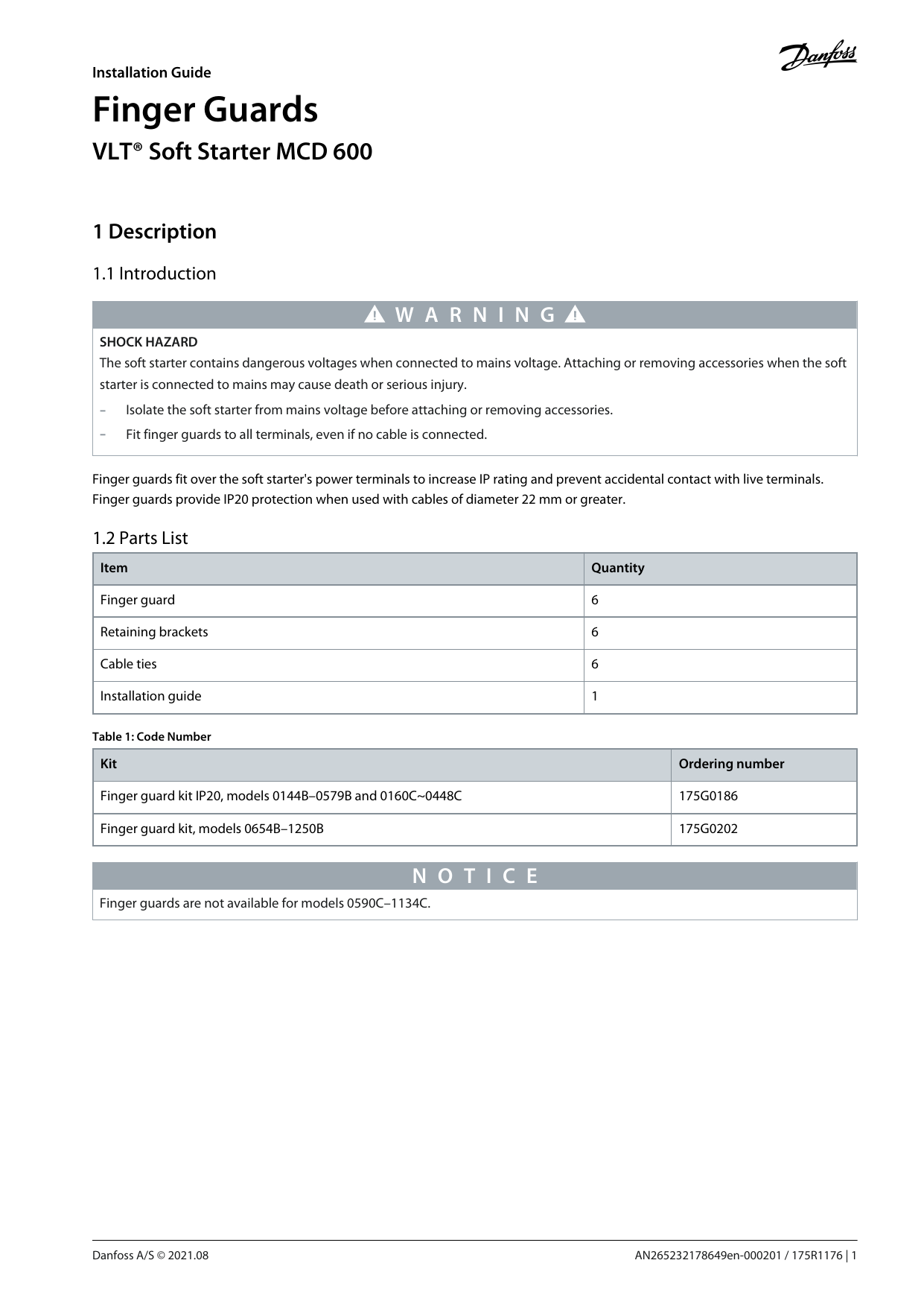 Danfoss VLT Soft Starter MCD 600 Installation Guide