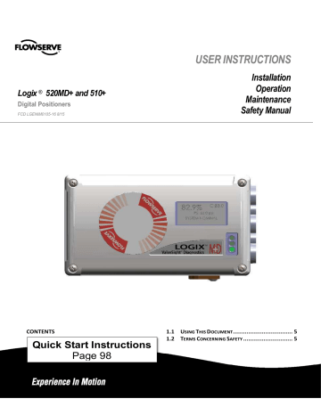 Flowserve Logix 520MD+ and 510+ Digital Positioners User Instructions | Manualzz