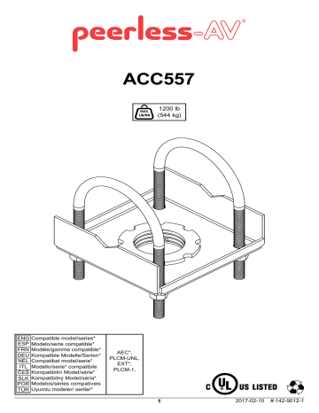 PEERLESS-AV ACC557 TRUSS CEILING ADAPTOR Installationsanleitung | Manualzz