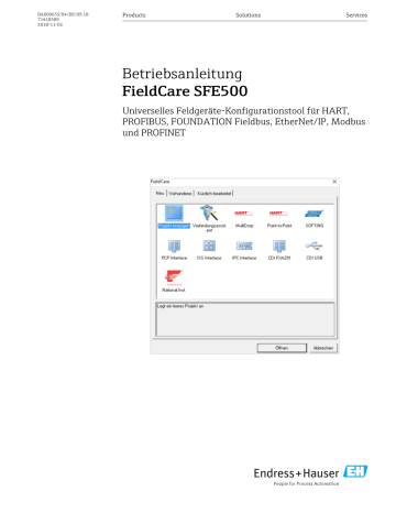 Software Updates. Endres+Hauser FieldCare SFE500, BA FieldCare SFE500 ...