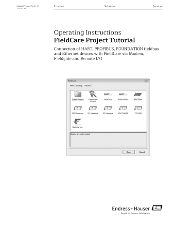 Endres+Hauser FieldCare SFE500 Operating Instruction | Manualzz