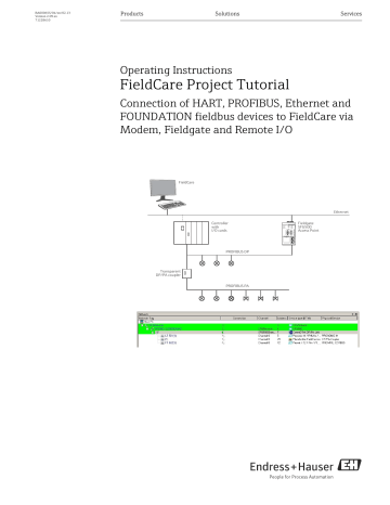 Endres+Hauser FieldCare SFE500 Operating Instruction | Manualzz